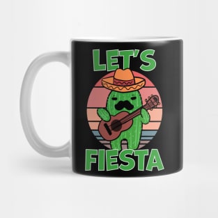 Let's Fiesta Mexican Cactus Playing Guitar Mug